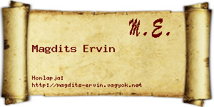 Magdits Ervin névjegykártya
